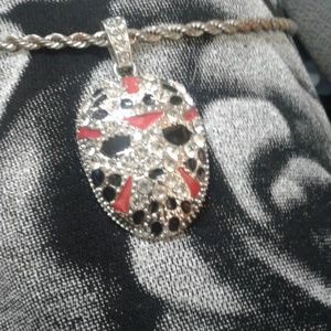 Iced out Jason's mask pendant
